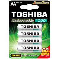 TOSHIBA Ceruzaelem AA (LR6) , 1.2 Volt , 4 darab , tartós , elem , tölthető , 1000mAh , High Power ,...
