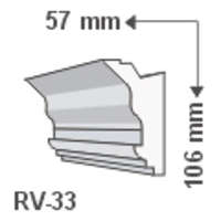 LEDvonal RV-33 , Rejtett világítás díszléc , oldalfal , 1.25 m/db