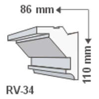 LEDvonal RV-34 , Rejtett világítás díszléc , oldalfal , 1.25 m/db