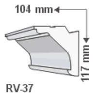 LEDvonal RV-37 , Rejtett világítás díszléc , oldalfal , 1.25 m/db