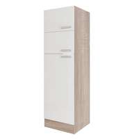 Leziter Yorki 60-as felülfagyasztós hűtős kamra szekrény sonoma tölgy korpusz selyemfényű fehér fronttal