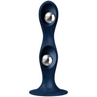 Satisfyer Satisfyer Double Ball R szilikonos dildó vibrációs golyócskákkal kék