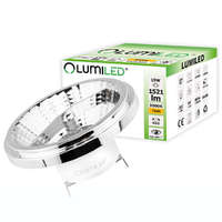 Lumiled G53 AR111 LED izzó 15W = 100W 1521lm 3000K Meleg 24° 12V DC Ezüst LUMILED