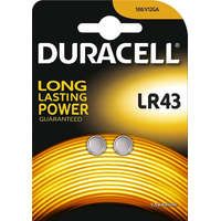 Duracell DURACELL LR43 V12GA 1,5V alkáli gombelemek 2 db-os buborékcsomagolás.