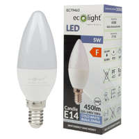 Ecolight LED gyertyaizzó B37 E14 5W 450lm 6500K hidegfényű ökofény