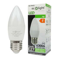 Ecolight LED gyertyaizzó B37 E27 7W 630lm 3000K melegfényű ökofény