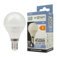 Ecolight LED gömbizzó P45 E14 5W 450lm 6500K hidegfényű ökofény