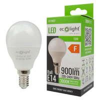 Ecolight LED izzó gömb alakú P45 E14 10W 900lm 3000K meleg fényű ökofény