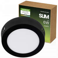 Ecolight LED panel mennyezeti 6W 4000K 360lm 11cm kerek felületre szerelhető fekete