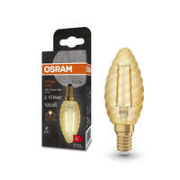 Osram LED dekoratív izzó B33 gyertya E14 1.5W = 12W 120lm 2400K Meleg 300° Vintage 1906 Osram