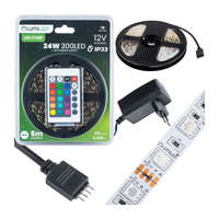 Lumiled Szett LED szalag szalag 12V 24W 300LED SMD 5050 RGB 8mm 5m + tápegység + távirányító