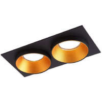 NNLED SPOT 2x GU10 téglalap alakú fekete arany süllyesztett dupla süllyesztett lámpatest