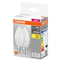 Osram 2x LED izzó B37 gyertya E14 4.9W = 40W 470lm 2700K Meleg 200°-os foglalat Osram