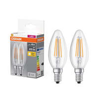 Osram 2x LED izzó B35 gyertya E14 4W = 40W 470lm 2700K Meleg 300°-os foglalat Osram
