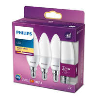 Philips 3x LED-es gyertyakörte készlet E14 B35 4,9W = 40W 470lm 2700K meleg matt PHILIPS