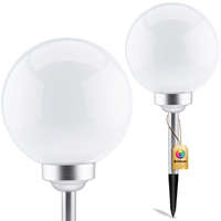 Goldlux (Polux) LED napelemes kerti lámpa WHITE BALL 20cm beágyazott 3500K + RGB GOLDLUX (Polux)