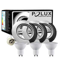 Goldlux (Polux) 3x GOLDLUX (Polux) mozgatható halogén lámpa készlet, kerek, króm + GU10 3,5W LED izzó