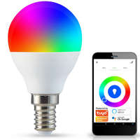 Goldlux (Polux) E14 G45 LED izzó 5,5W 470lm 2700K-6500K RGB 150° GOLDLUX (Polux) Smart WiFi TUYA