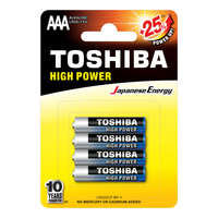Toshiba TOSHIBA HIGH POWER LR03 AAA 1,5 V alkáli elemek buborékcsomagolás 4 darab