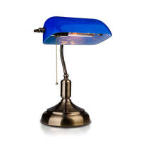 V-TAC Bankár asztali lámpa E27 Old Gold Blue lámpaernyő VT-7151 V-TAC
