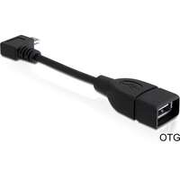 Delock Delock USB kábel, micro-B, forgatott>USB2.0-A anya OTG, 11cm