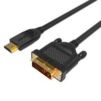 Vcom VCOM HDMI-DVI (HDMI M - DVI24+1m 1080P) kábel, 5m, fekete