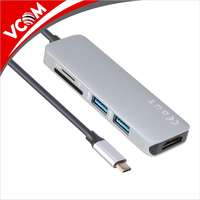 Vcom VCOM USB3.1 Type-C apa - HDMI anya+USB3.0*2+Micro SD+SD Kábel Átalakító