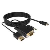 Vcom VCOM VGA (apa) - HDMI (apa) kábel, fekete, 1.8m