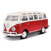 Maisto Maisto Fehér/piros Volkswagen Van Samba modell 1:25