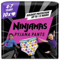 Pampers Pampers Ninjama pizsamanadrág Hearts, 10 db, 7 év, 17kg-30kg
