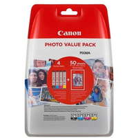 CANON CANON CLI-571 C/M/Y/BK Photo Value pack + 4x6 Photo Paper (PP-201 50sheets) (0386C006)