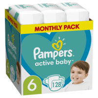 Pampers Pampers Active Baby Pelenka 6-os nagyság 128 db, 13kg-18kg