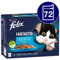 Felix Felix Fantastic lazac, sima lepényhal, tonhal és tőkehal, zselében 72 x 85 g