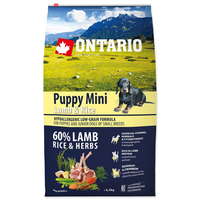 Ontario Ontario Puppy Mini Lamb & Rice Kutyatáp, 6 kg