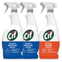 Cif Cif Ultrafast Fürdőszobai tisztító spray 2 x 75 ml + Ultrafast Konyha 750 ml