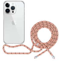 EPICO EPICO Átlátszó védőtok zsinórral iPhone 14 Pro készülékhez - rózsaszín, 69310102300004