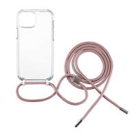 FIXED FIXED Pure Neck védőtok rózsaszín nyakpánttal Apple iPhone 12 mini számára FIXPUN-557-PI