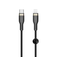 FIXED FIXED Rövid töltő- és adatkábel USB-C/Lightning csatlakozókkal és PD támogatással, 0,5 m, MFI FIXDB-CL05-BK, fekete