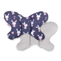 BabyLion Prémium BabyLion Prémium Minky pillangó párna - Sötétkék - nyuszik