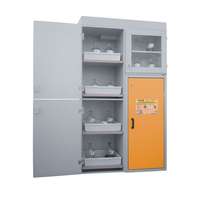 Manutan Manutan Expert KOMBILAB StoreLAB TYP 30 biztonsági szekrény agresszív és gyúlékony anyagok tárolására, 30 perc, 4 polc, sárga ajtó