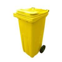 No brand No brand Műanyag kültéri hulladékgyűjtő szelektív hulladékhoz, 120 l térfogat, sárga