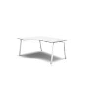 No brand No brand MOON A ergo irodai asztal, 160 x 120 x 74 cm, balos kivitel, fehér/fehér