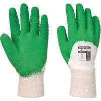 Portwest Portwest Latex mártott kesztyű nyitott kézháttal, zöld/fehér, méret: L