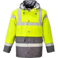 Portwest Portwest Hi-Vis Contrast Traffic kabát, szürke/sárga, méret: M
