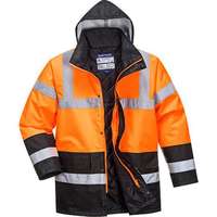 Portwest Portwest Hi-Vis Kéttónusú Traffic kabát, fekete/narancssárga, méret: M