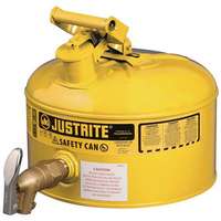 Justrite Justrite biztonsági edény gyúlékony folyadékokra fém leeresztő szeleppel, sárga, 8 l