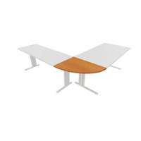 Manutan Manutan Expert Classic line asztal összekötőlemez, 80 x 60 cm (90°), negyedkör alakú