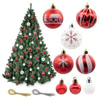 Malatec Karácsonyi dekoratív gömbdíszek, fényes és törésálló, 44 darabos készlet