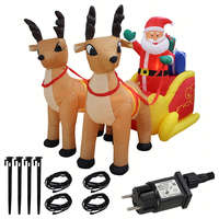 Malatec Felfújható Mikulás 2,35 m szánkón rénszarvasokkal