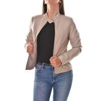 MB Collection MB Collection női átmeneti kabát/dzseki - Bézs színű műbőr dzseki, kíváló minőségű anyagból, cipzáras záródás, elegáns karcsúsított fazon M25-1-WPY-5458-3/T012